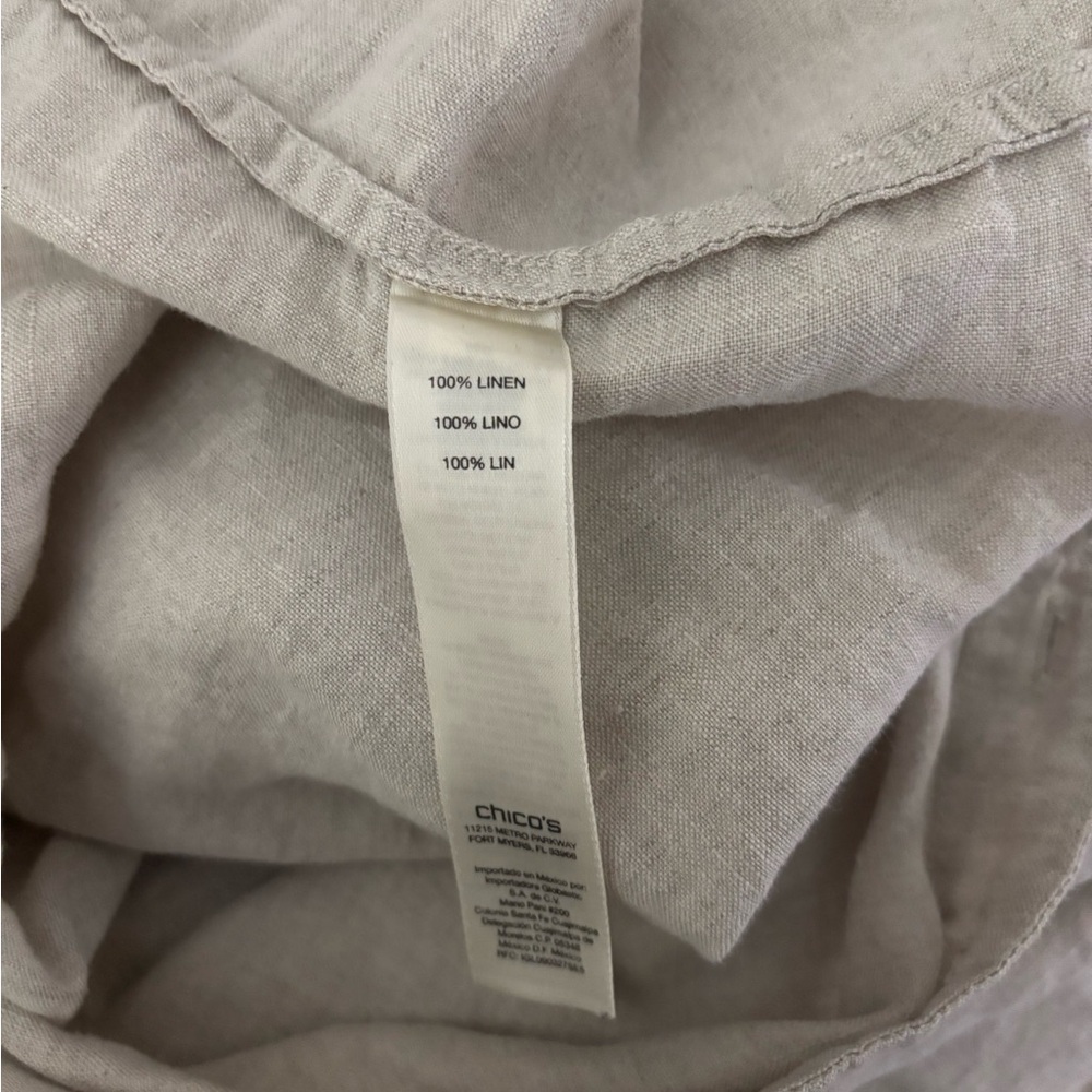 Chico's Light Linen Top 💯 %linen - Picture 3 of 4